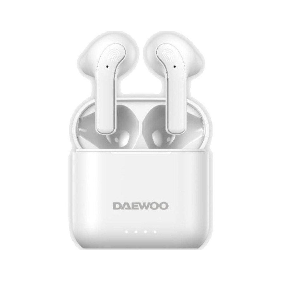Auriculares bluetooth daewoo dw2021 con estuche de carga autonomía 5h blancos
