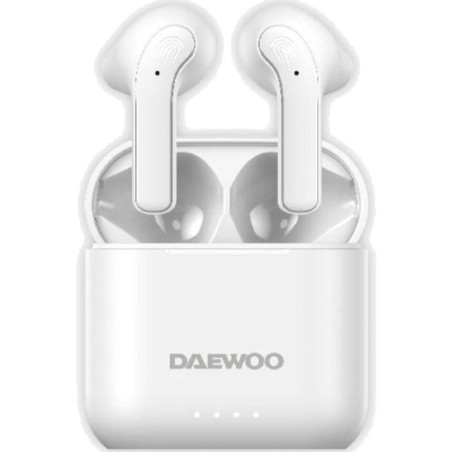 Auriculares bluetooth daewoo dw2021 con estuche de carga autonomía 5h blancos