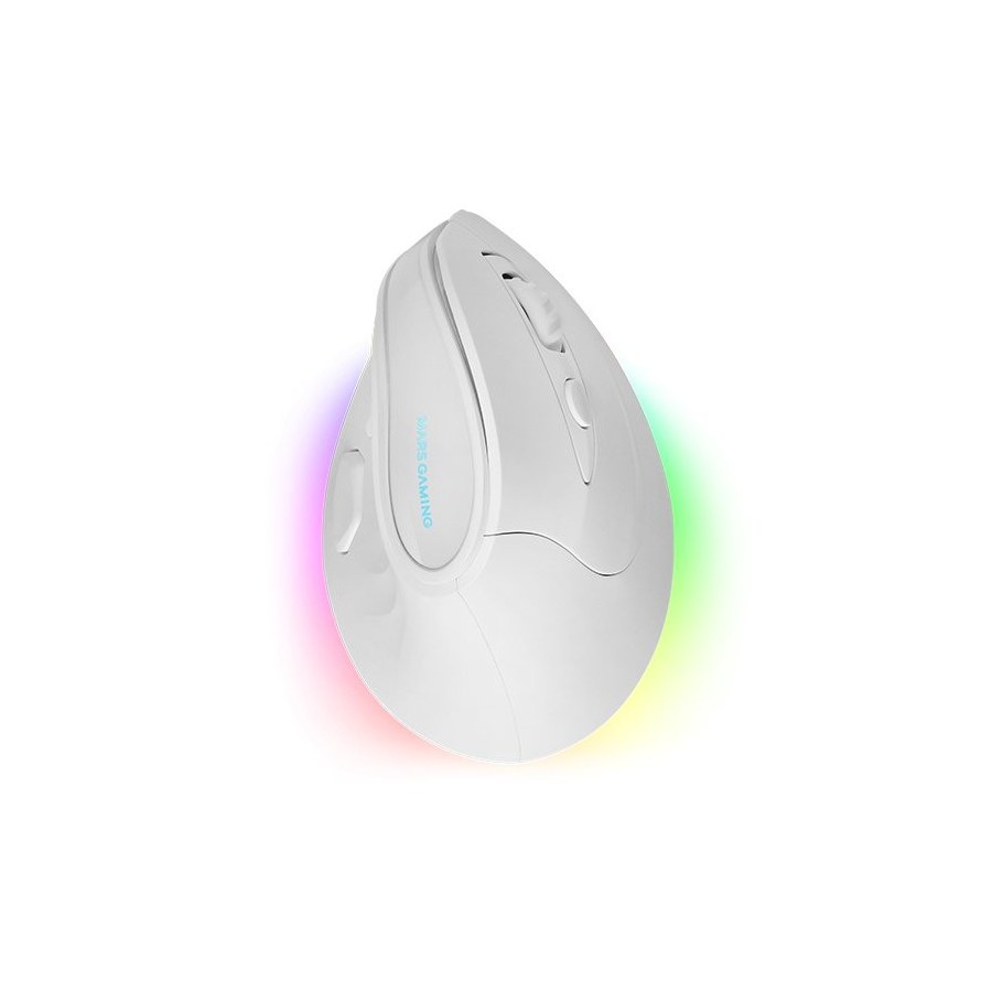 Ratón gaming ergonómico inalámbrico mars gaming mm-sk hasta 8400 dpi blanco