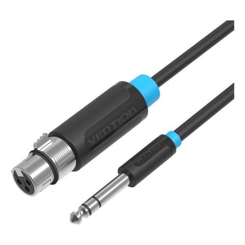 Cable estéreo vention bbebf jack 6.5 macho xlr hembra 1m negro