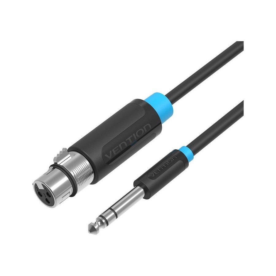 Cable estéreo vention bbebf jack 6.5 macho xlr hembra 1m negro