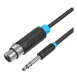 Cable estéreo vention bbebi jack 6.5 macho xlr hembra 3m negro