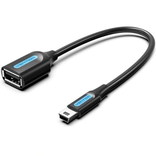 Cable usb 2.0 vention ccubb usb mini-b macho usb hembra 480mbps 15cm negro