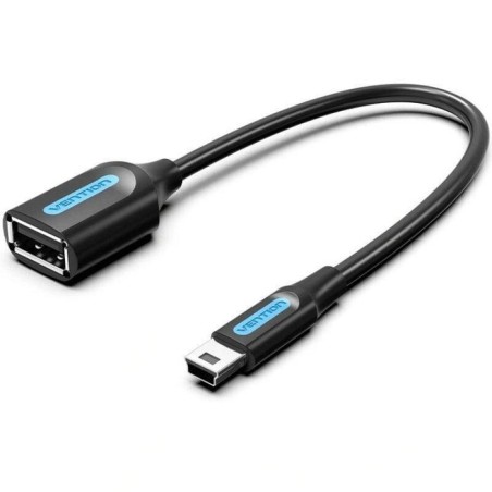 Cable usb 2.0 vention ccubb usb mini-b macho usb hembra 480mbps 15cm negro