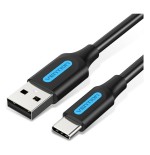 Cable usb 2.0 tipo-c vention coklf usb tipo-c macho usb macho hasta 60w 480mbps 1m azul