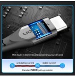 Cable usb 2.0 tipo-c vention coklf usb tipo-c macho usb macho hasta 60w 480mbps 1m azul