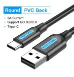 Cable usb 2.0 tipo-c vention coklf usb tipo-c macho usb macho hasta 60w 480mbps 1m azul