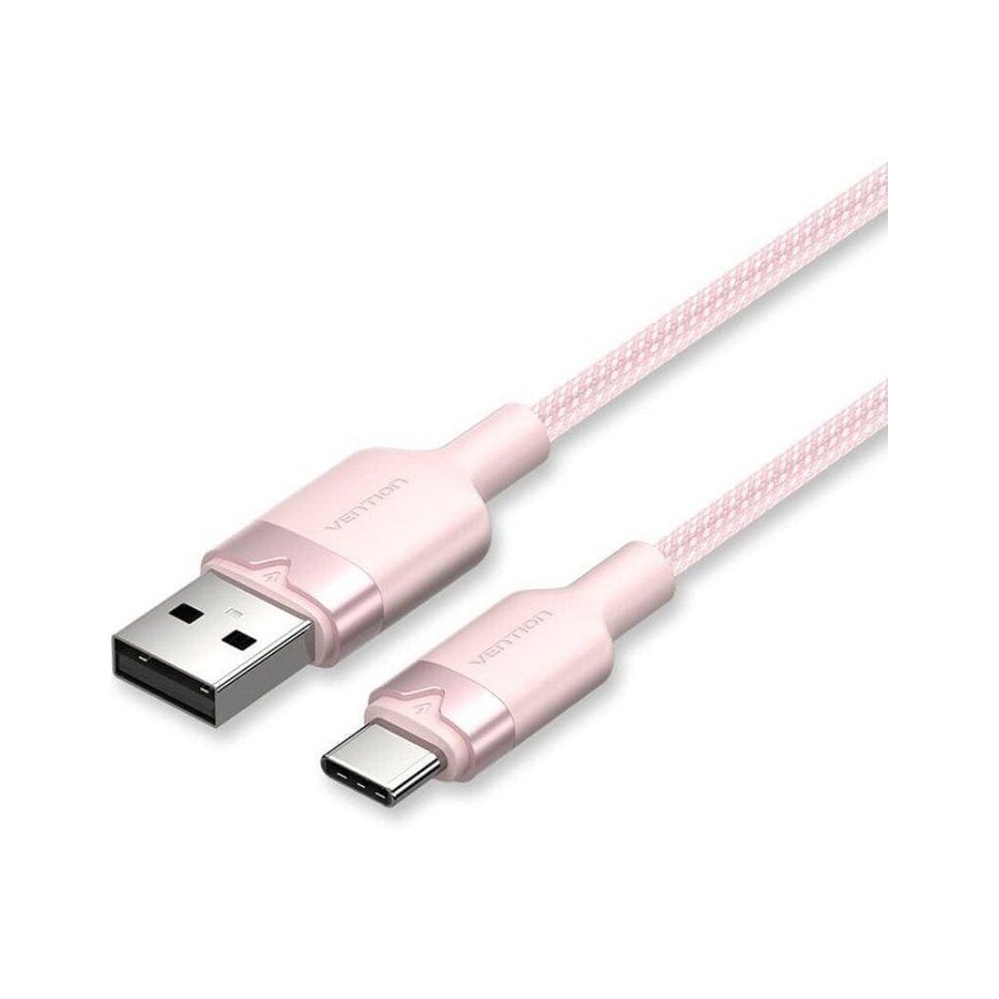 Cable usb 2.0 tipo-c vention ctnph usb tipo-c macho usb macho hasta 60w 480mbps 2m rosa