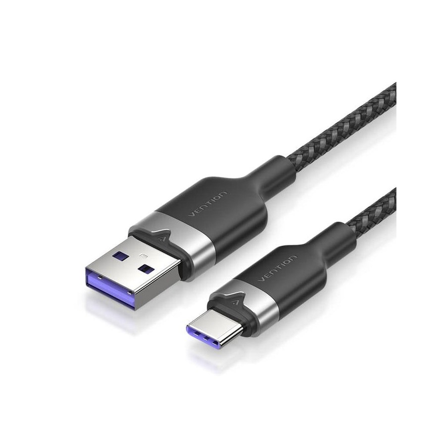 Cable usb 2.0 tipo-c vention ctobh usb tipo-c macho usb macho hasta 100w 480mbps 2m negro