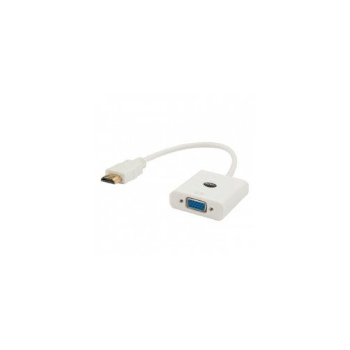 Savio cl-27b adaptador de cable de vídeo hdmi tipo a (estándar) vga (d-sub) blanco