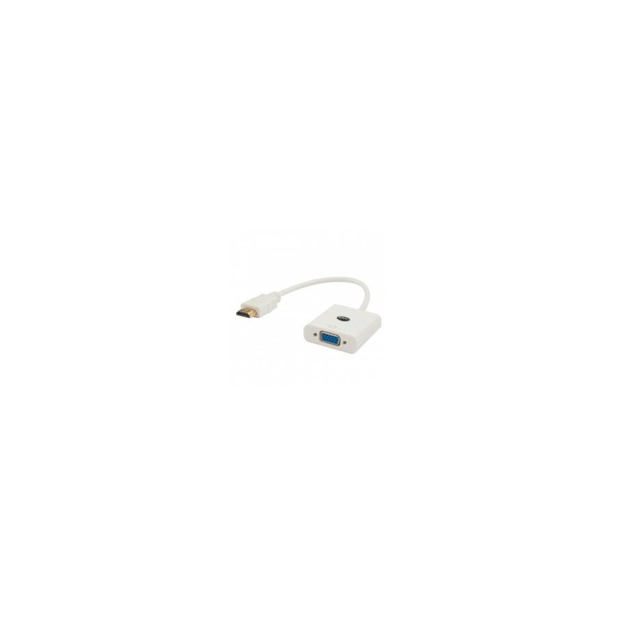 Savio cl-27b adaptador de cable de vídeo hdmi tipo a (estándar) vga (d-sub) blanco