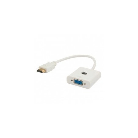Savio cl-27b adaptador de cable de vídeo hdmi tipo a (estándar) vga (d-sub) blanco