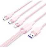 Cable usb 2.0 lightning vention ctrpg usb macho usb tipo-c macho microusb macho lightning macho 1.5m rosa