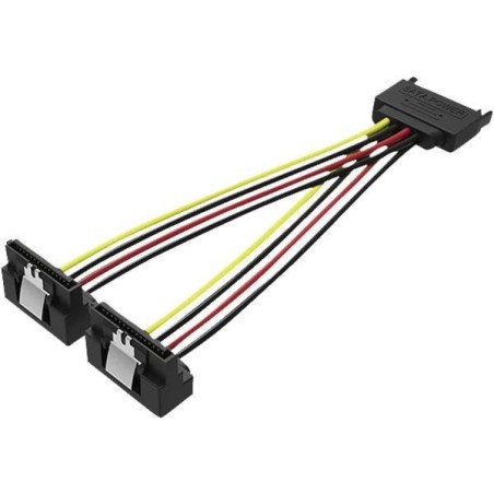 Cable alimentación vention kdbbb sata macho 2x sata hembra 15cm negro