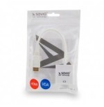 Savio cl-27b adaptador de cable de vídeo hdmi tipo a (estándar) vga (d-sub) blanco
