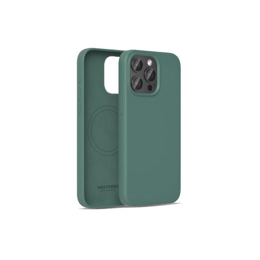Funda silicona con magsafe vention kueg0-10 compatible con iphone 14 verde