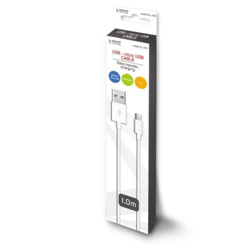 Cable savio usb - micro usb 1m cl-123