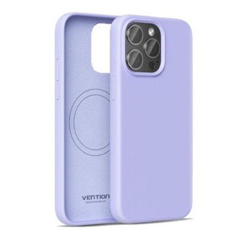 Funda silicona con magsafe vention kuev0-20 compatible con iphone 14 plus morado