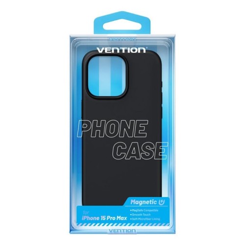 Funda silicona con magsafe vention kufb0-40 compatible con iphone 15 pro negro
