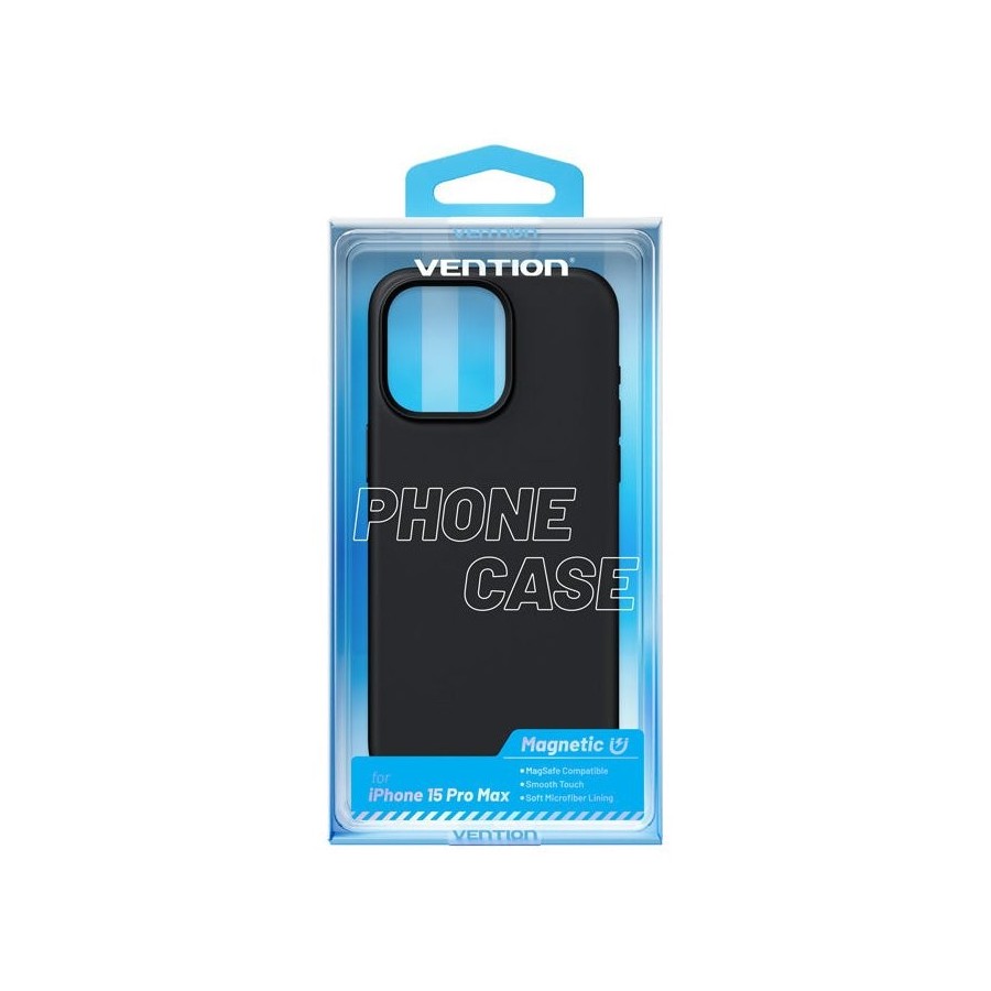 Funda silicona con magsafe vention kufb0-40 compatible con iphone 15 pro negro