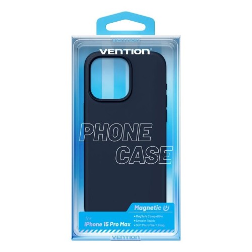 Funda silicona con magsafe vention kufl0-40 compatible con iphone 15 pro max azul