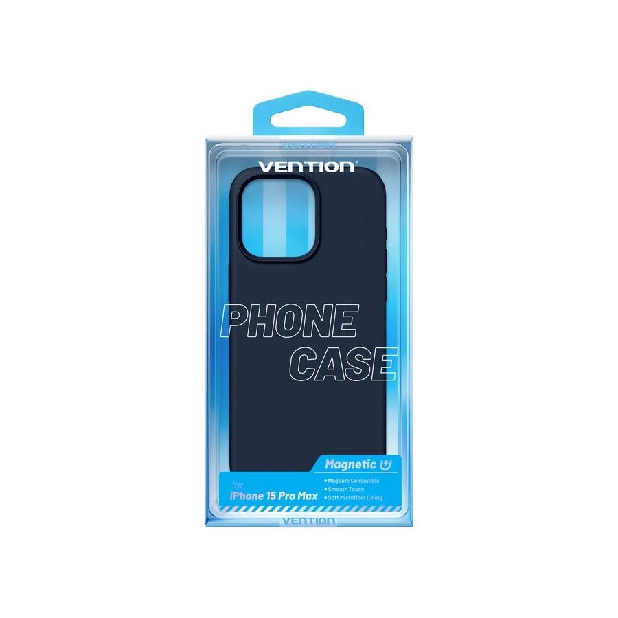 Funda silicona con magsafe vention kufl0-40 compatible con iphone 15 pro max azul