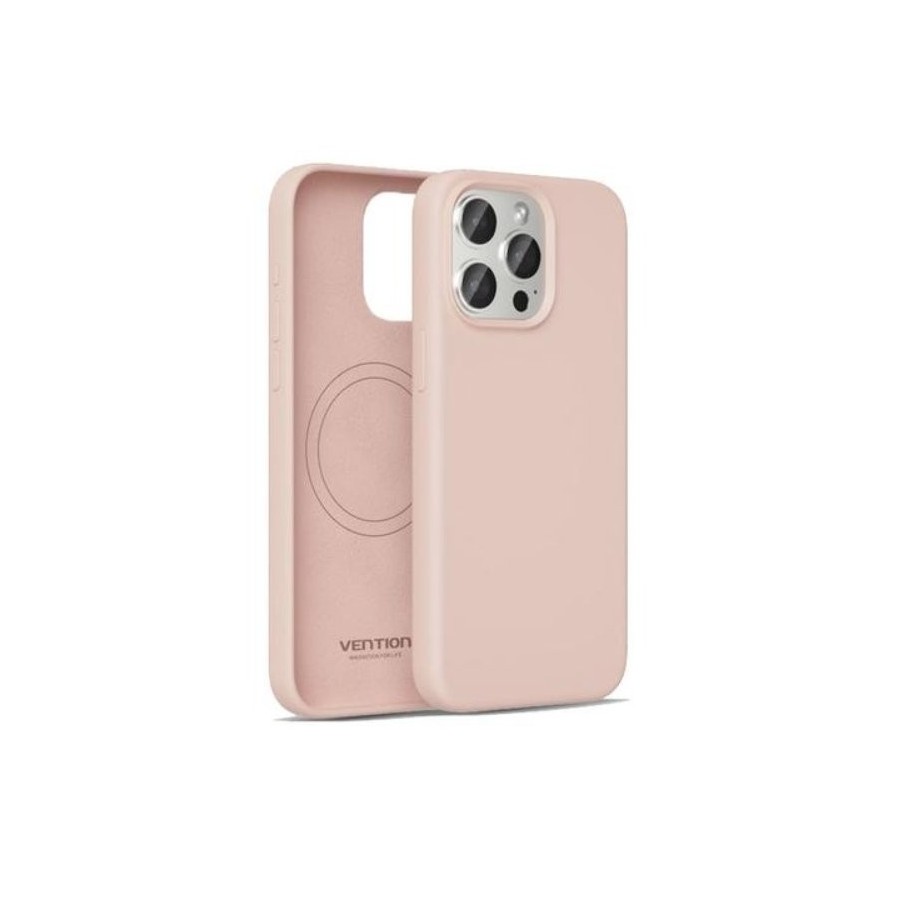 Funda silicona con magsafe vention kufp0-20 compatible con iphone 15 plus rosa