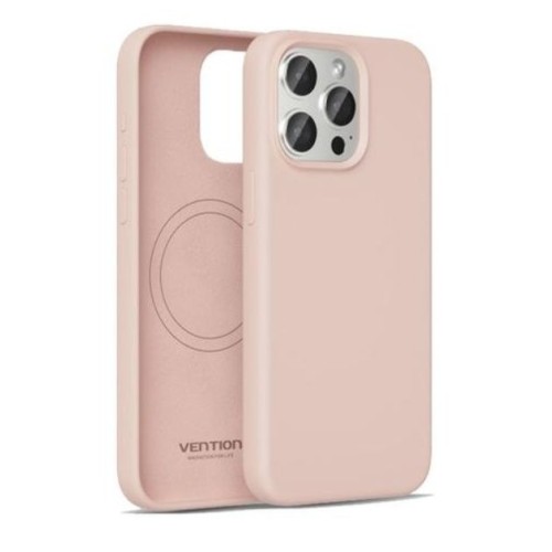 Funda silicona con magsafe vention kufp0-40 compatible con iphone 15 pro max rosa