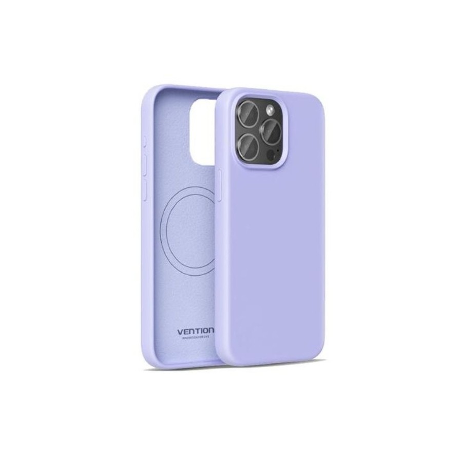 Funda silicona con magsafe vention kufv0-30 compatible con iphone 15 pro morado