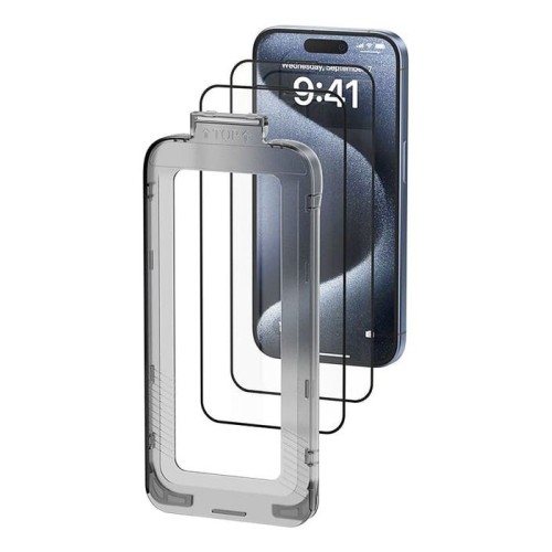 Protector de pantalla de cristal templado vention kuitca-10 para iphone 13 + herramienta de instalación antipolvo
