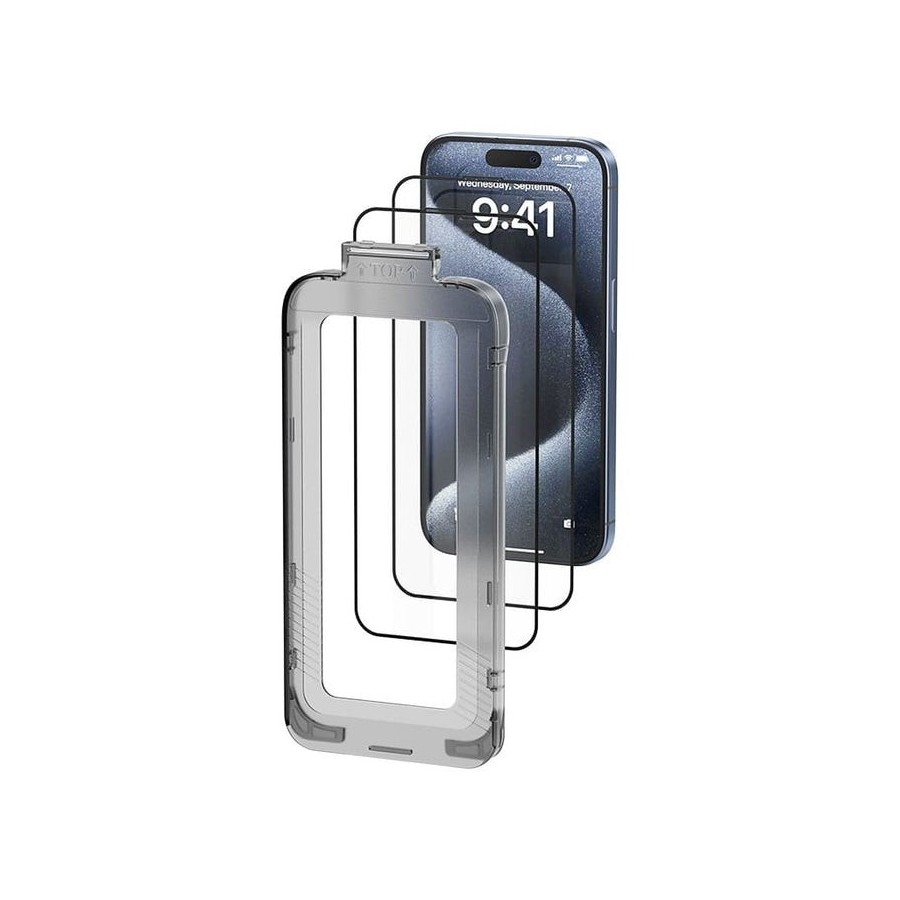Protector de pantalla de cristal templado vention kuitca-10 para iphone 13 + herramienta de instalación antipolvo