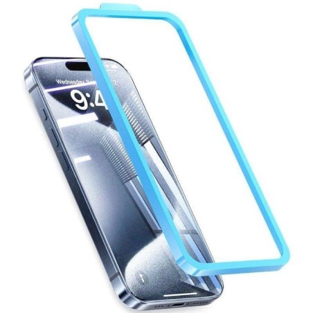 Protector de pantalla de cristal templado vention kumtca-30 para iphone 15 plus + herramienta de instalación