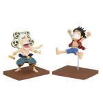 Figura banpresto one piece world collectable figure log stories luffy y enel 8cm