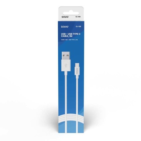 Savio cl-125 cable usb 1 m 2.0 usb a usb c blanco