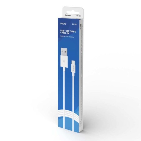 Savio cl-125 cable usb 1 m 2.0 usb a usb c blanco