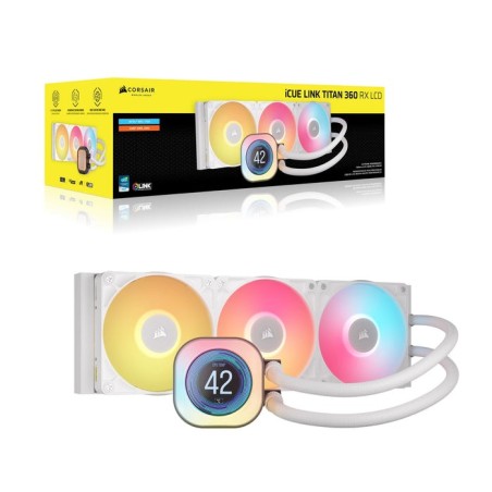Refrigerador liquido cpu corsair icuelink titan360rx lcd aio white cw-9061026-ww
