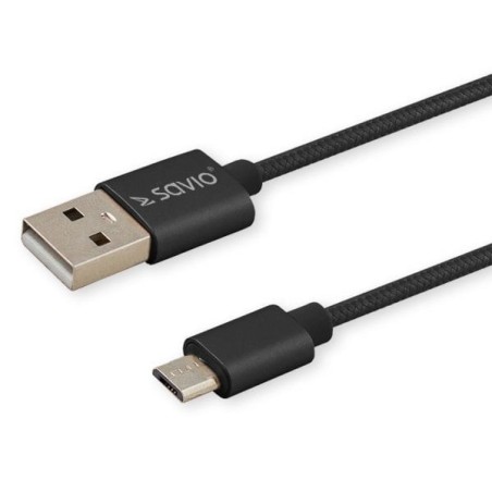 Savio cl-129 usb - usb type c cable 2.1a, braid, 2m