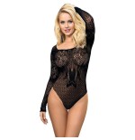 Subblime - 952051 bodystocking de rejilla con manga larga y hombros descubiertos negro talla única