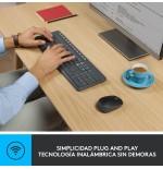 Teclado español + ratón logitech mk235 inalámbrico usb qwerty gris 920-007919
