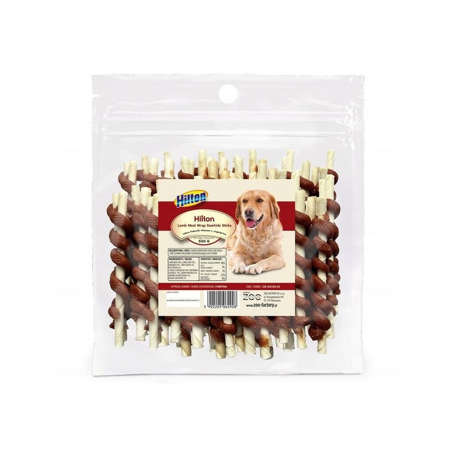 Hilton sticks de ternera y cordero - delicia para perros - 500g
