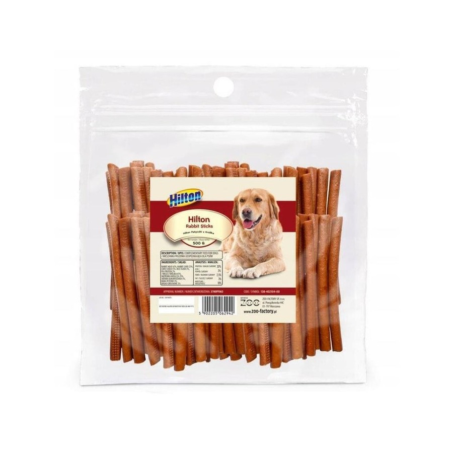 Hilton soft rabbit sticks - delicia para perros - 500g