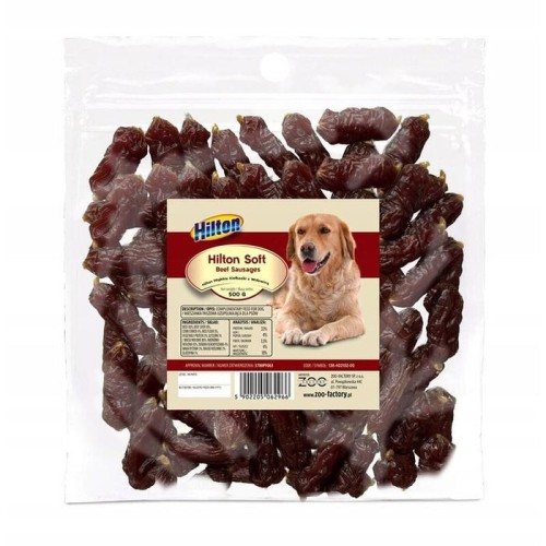 Hilton salchichas blandas con ternera - delicia para perros - 500g