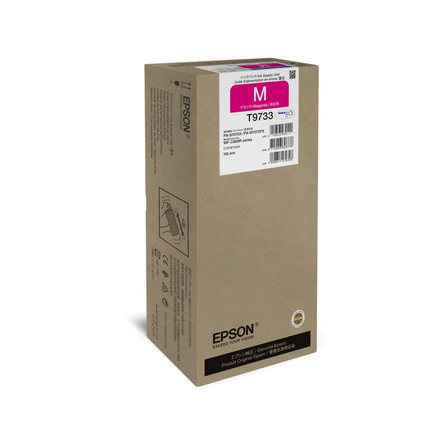 Tinta original epson t9733 192.4 ml tamaño xl magenta   para workforce pro wf-c869r, wf-c869rd3twfc, wf-c869rdtwf, wf-c869rdtwfc