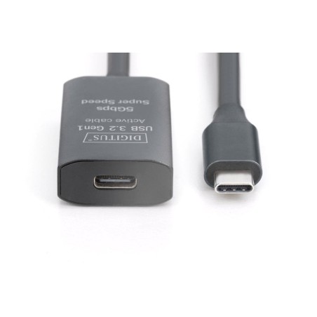 Digitus active usb 3.2 gen1 5g extension cable, usb-c - usb-c, 5 m, black