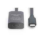 Digitus active usb 3.2 gen1 5g extension cable, usb-c - usb-c, 5 m, black