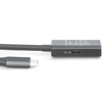 Digitus active usb 3.2 gen1 5g extension cable, usb-c - usb-c, 5 m, black