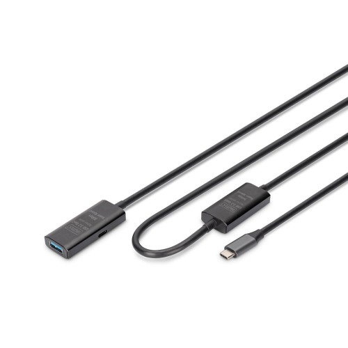Digitus active usb 3.2 gen1 5g extension cable, usb-c - usb-a, 10 m, black