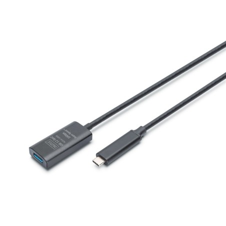 Cable digitus active usb 3.2 gen2 10g extension  usb-c - usb-a, 5 m, black