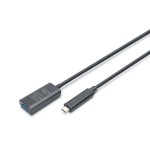 Cable digitus active usb 3.2 gen2 10g extension  usb-c - usb-a, 5 m, black
