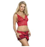 Subblime - 953898 camisón de seda y encaje + panties rojo s/m